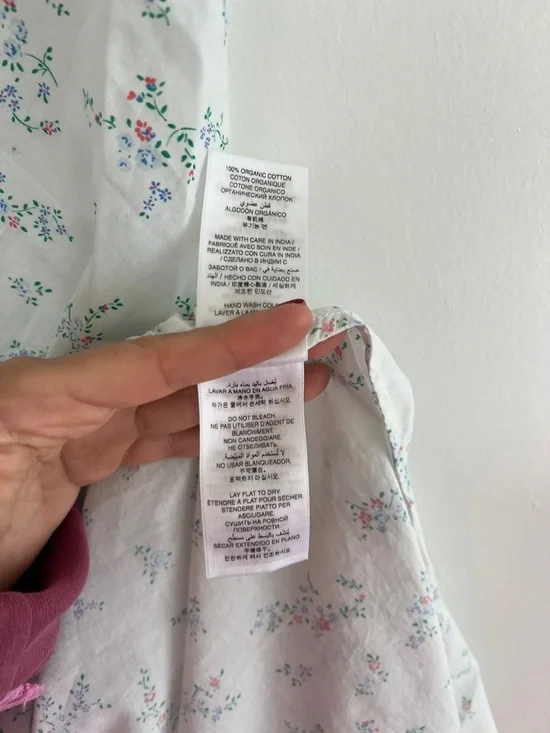 Doen Lucette Floral Maxi Dress Organic Cotton Lace Trim Blue White Size L NWT - Picture 8 of 9